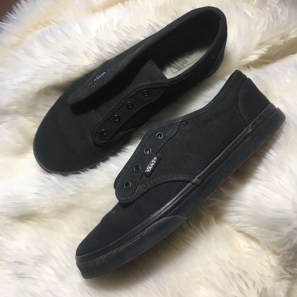 ladies all black vans